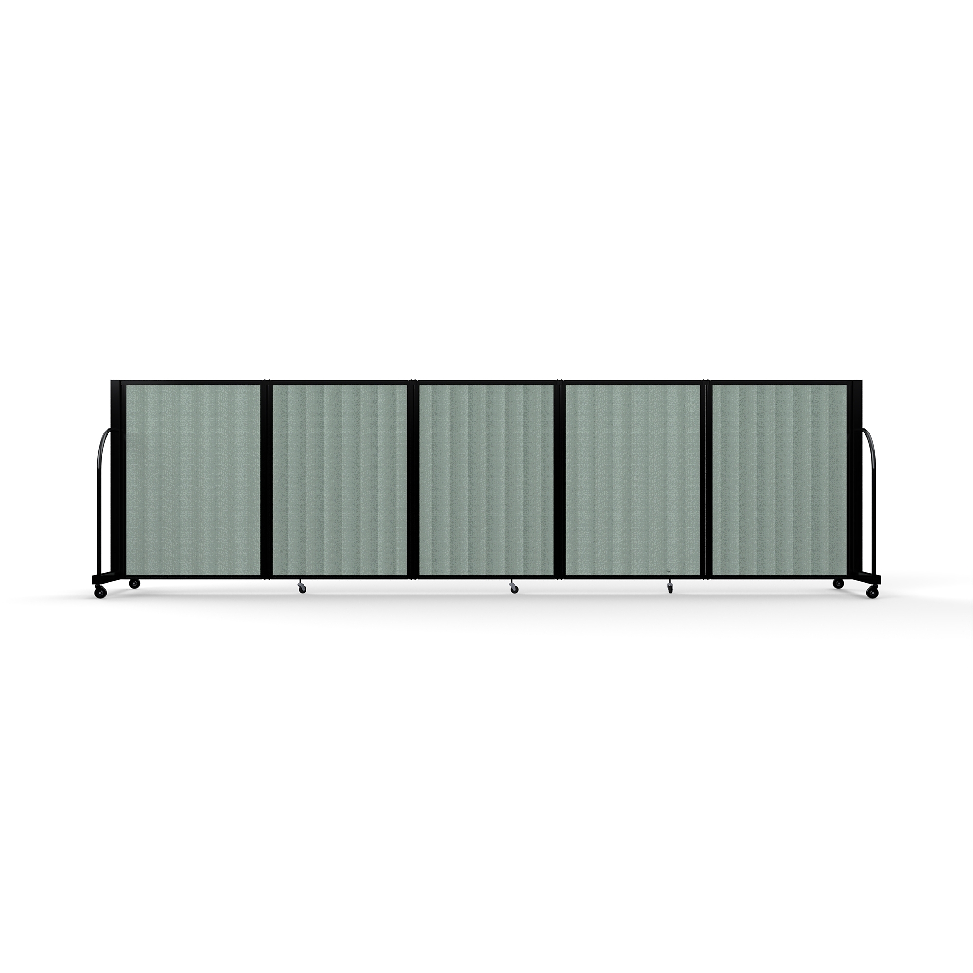 Screenflex Full Motion Divider, 4' x 14'1", Black Frame, Sea Green